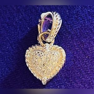 NWOT Judith Ripka Sterling Collection Heart Enhancer/Pendant